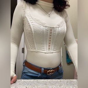 White Fashion Nova Long Sleeve Top